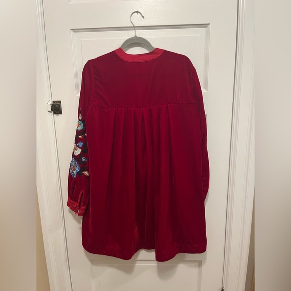 ❗️𝗣𝗥𝗜𝗖𝗘 𝗗𝗥𝗢𝗣❗️ Free people red velvet floral dress - Picture 4 of 5